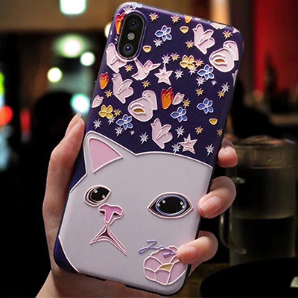 Embossed Cat Phone Case for Samsung Galaxy S10